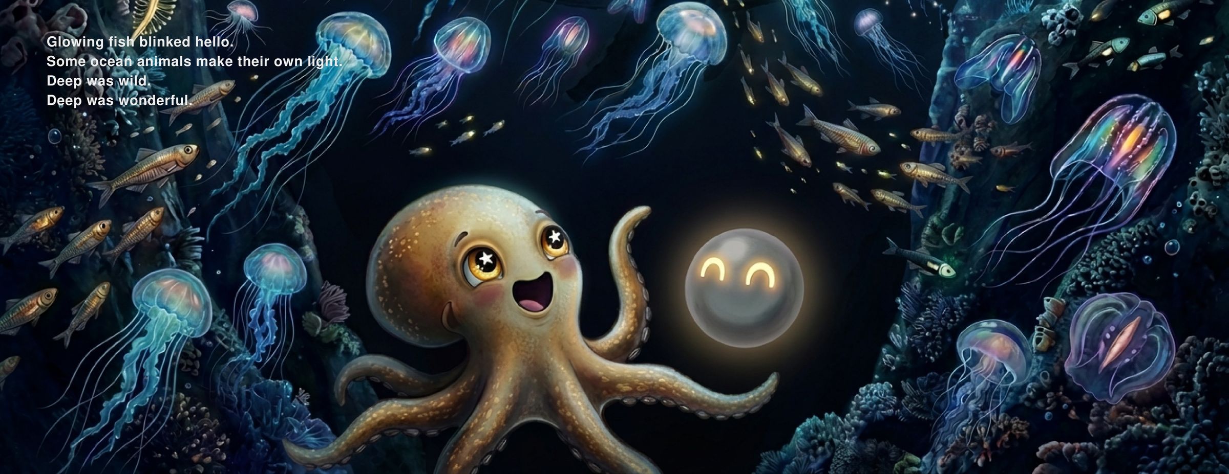 Spread 8 — Glowing Fish