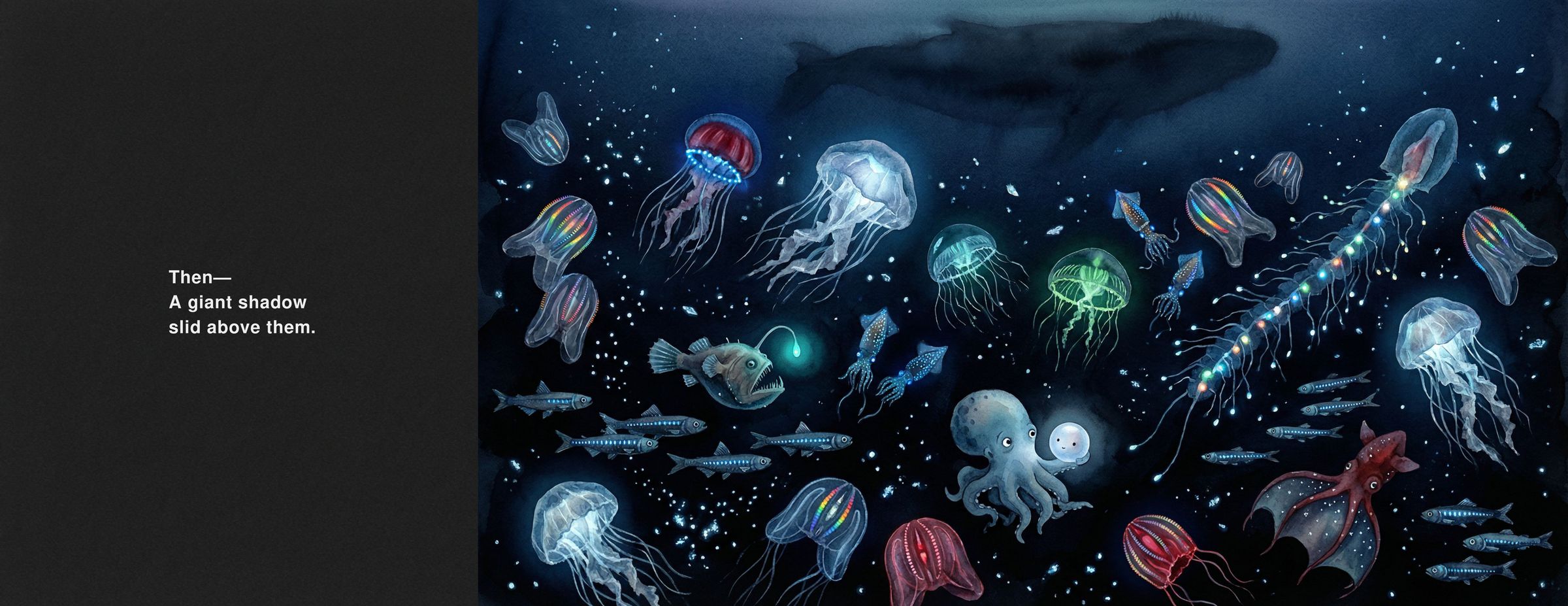 Spread 9 — Giant Shadow